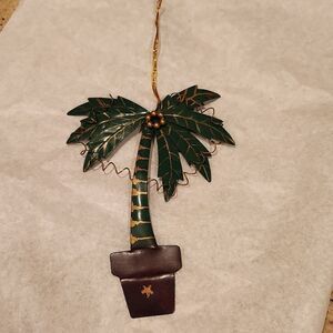 Palm Tree Metal Christmas Ornament